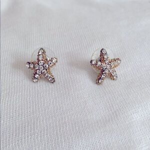 Crystal starfish earrings